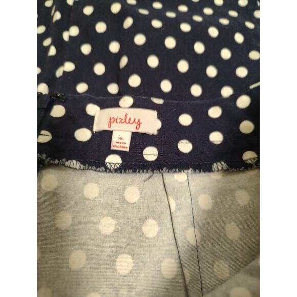 Stitch Fix Pixley Navy June Polka Dot Straight Pencil Skirt Size XL - Picture 5 of 6